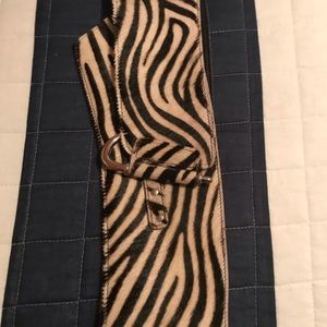 Zebra faux leather belt from Italy
